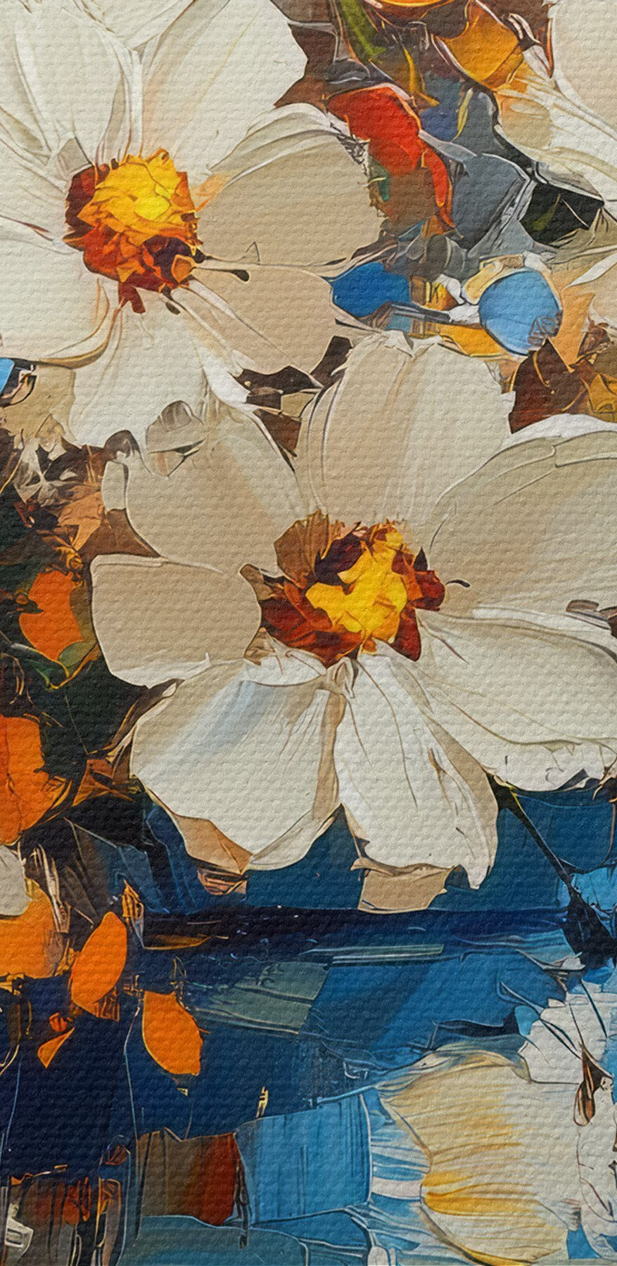 Peinture de fleurs dans un vase bleu Peinture de fleurs dans un vase bleu