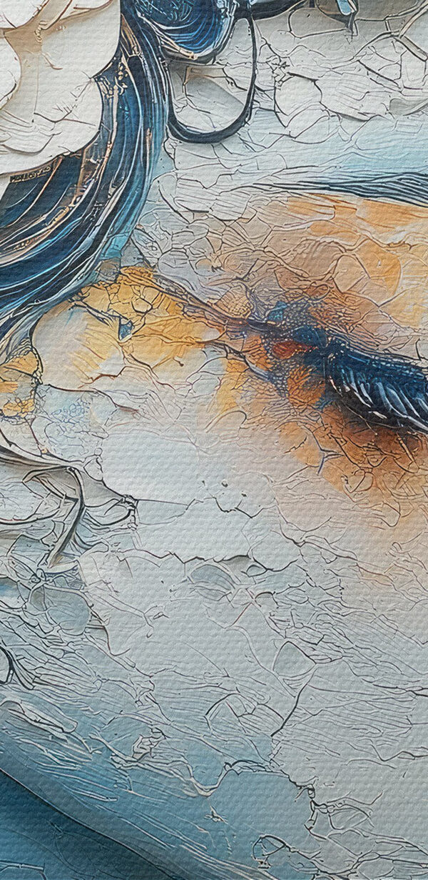 Peinture d'une femme avec des fleurs dans les cheveux Peinture d'une femme avec des fleurs dans les cheveux