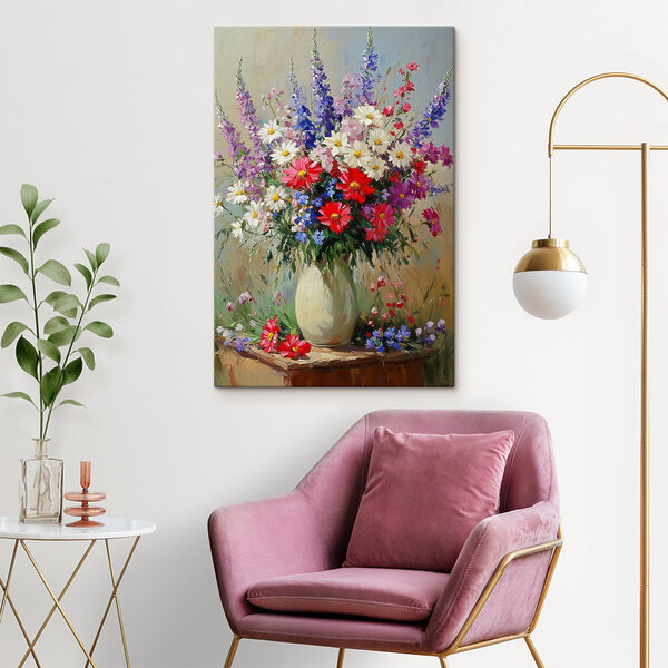 Peinture d'un vase de fleurs Peinture d'un vase de fleurs