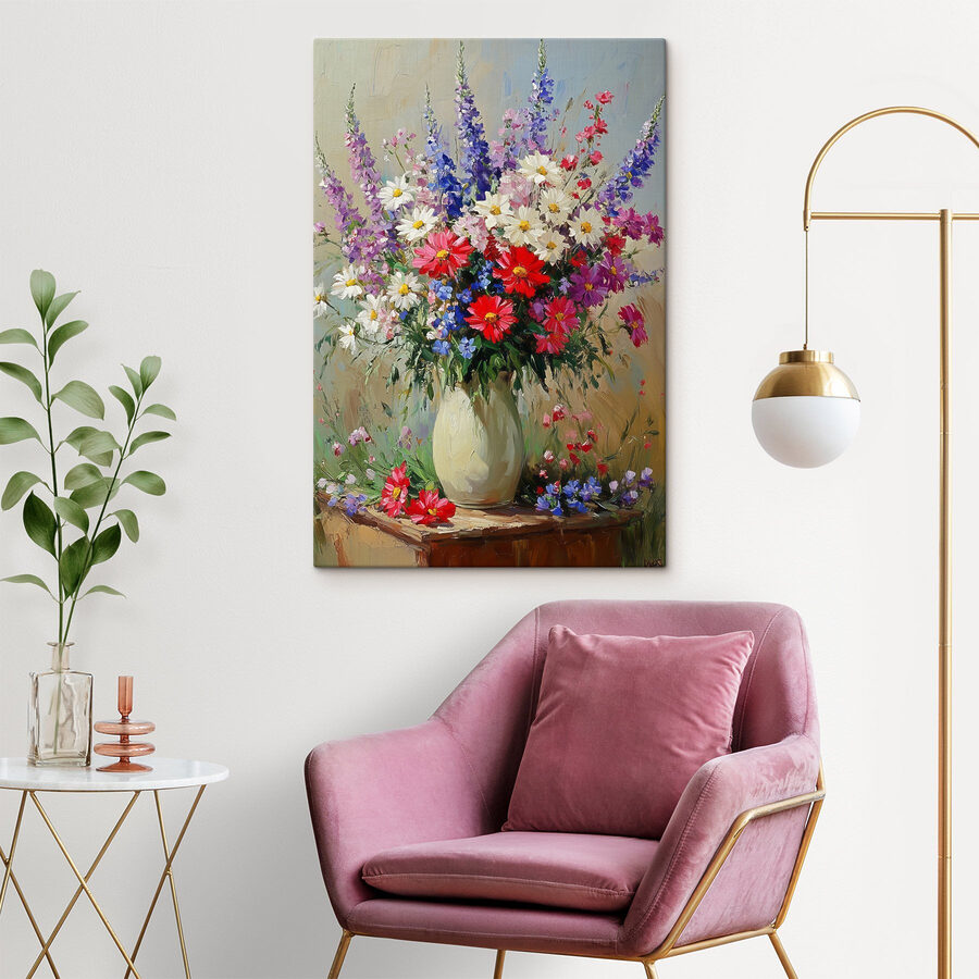 Peinture d'un vase de fleurs Peinture d'un vase de fleurs