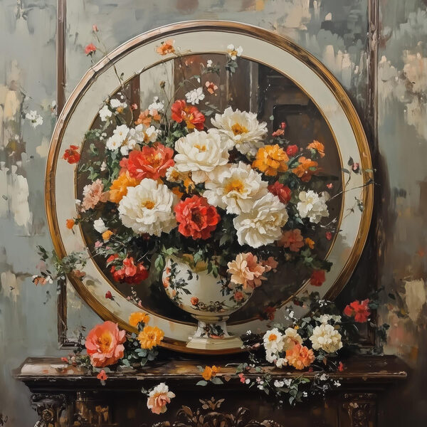 Peinture de fleurs dans un vase Peinture de fleurs dans un vase