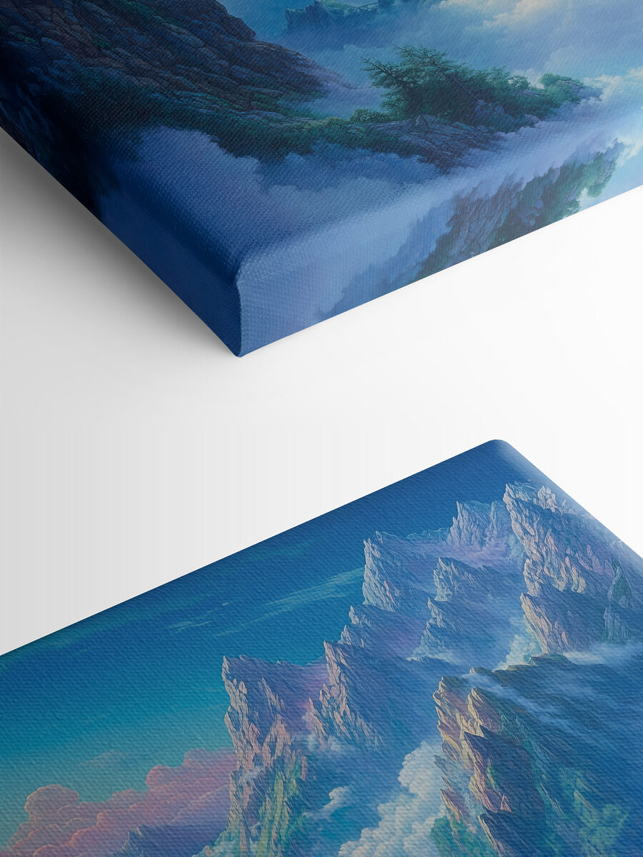 Chaîne de montagnes avec nuages et arbres Chaîne de montagnes avec nuages et arbres