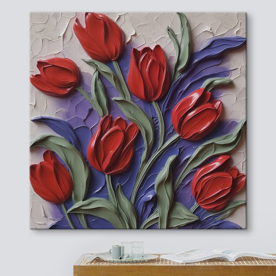 Peinture de fleurs rouges