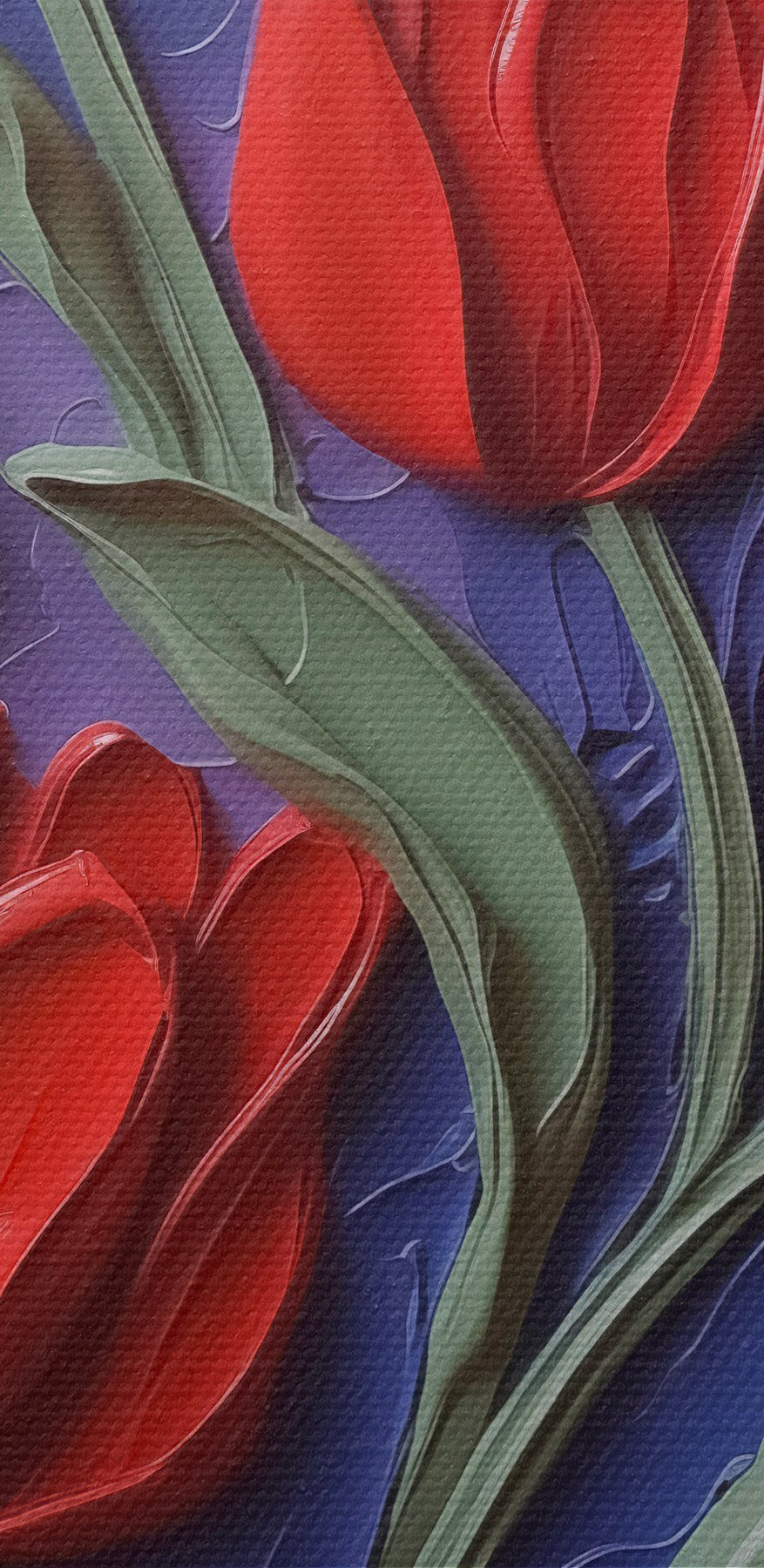 Peinture de fleurs rouges
