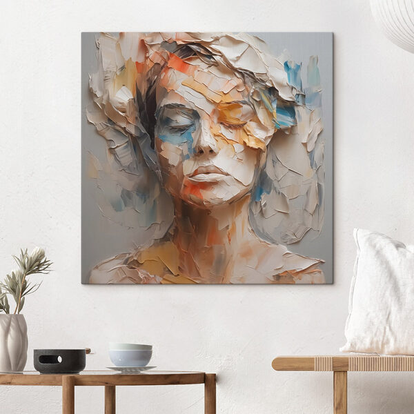 Le visage d'une femme recouvert de papier déchiré Le visage d'une femme recouvert de papier déchiré