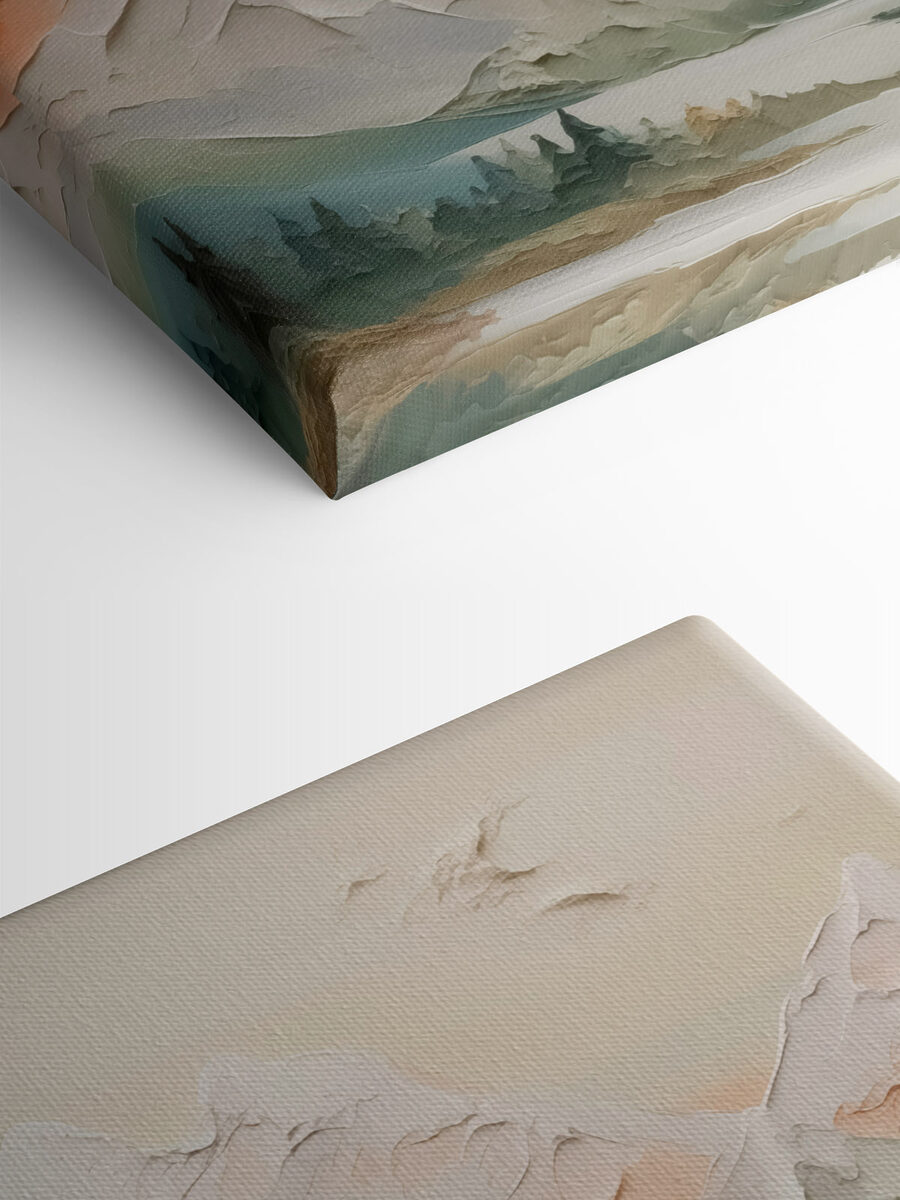 Peinture d'une chaîne de montagnes