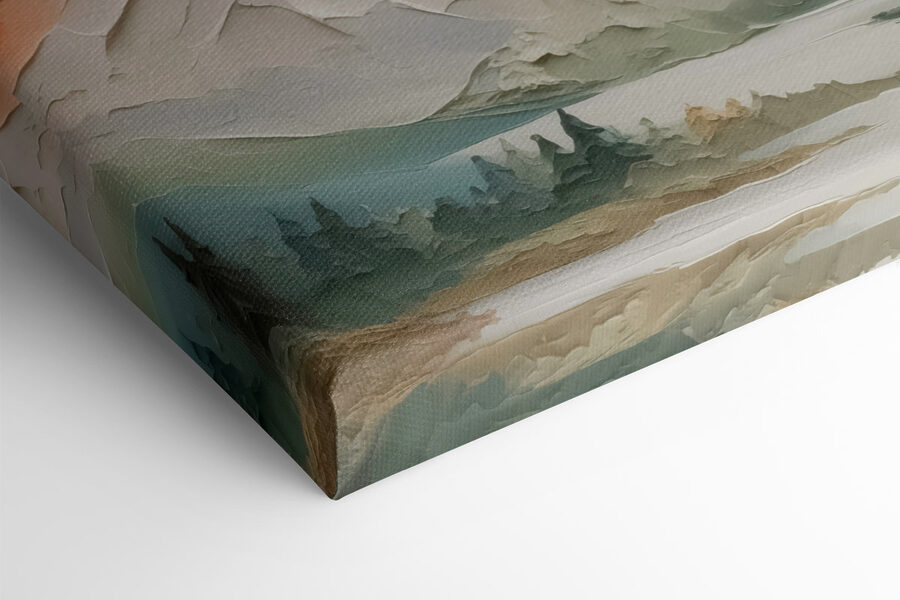 Peinture d'une chaîne de montagnes