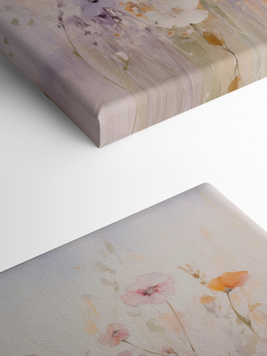 Peinture de fleurs dans un champ