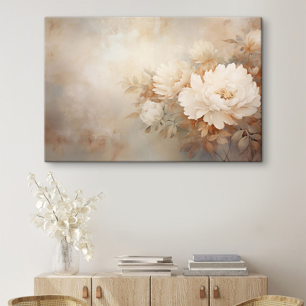 Painting of flowers on a wall
