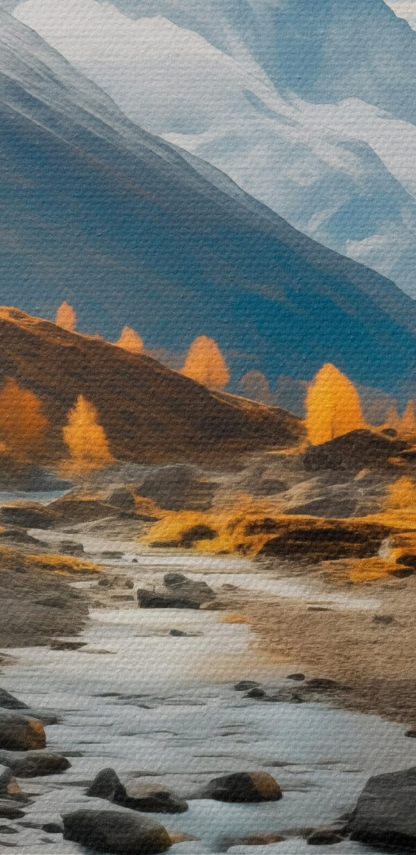 Rivière coulant dans une vallée avec des montagnes en arrière-plan Rivière coulant dans une vallée avec des montagnes en arrière-plan