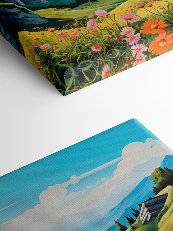 Paysage avec montagnes et fleurs Paysage avec montagnes et fleurs
