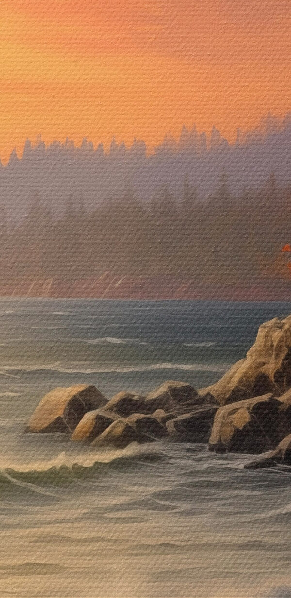 Coucher de soleil sur une plage rocheuse Coucher de soleil sur une plage rocheuse