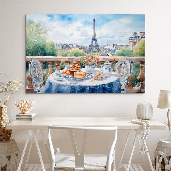 Peinture à l'aquarelle d'une table avec de la nourriture dessus Peinture à l'aquarelle d'une table avec de la nourriture dessus