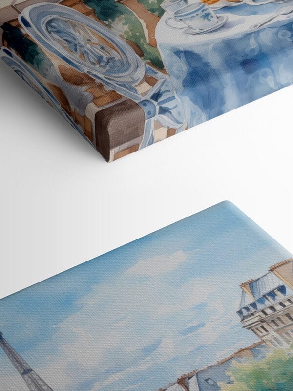 Peinture à l'aquarelle d'une table avec de la nourriture dessus Peinture à l'aquarelle d'une table avec de la nourriture dessus