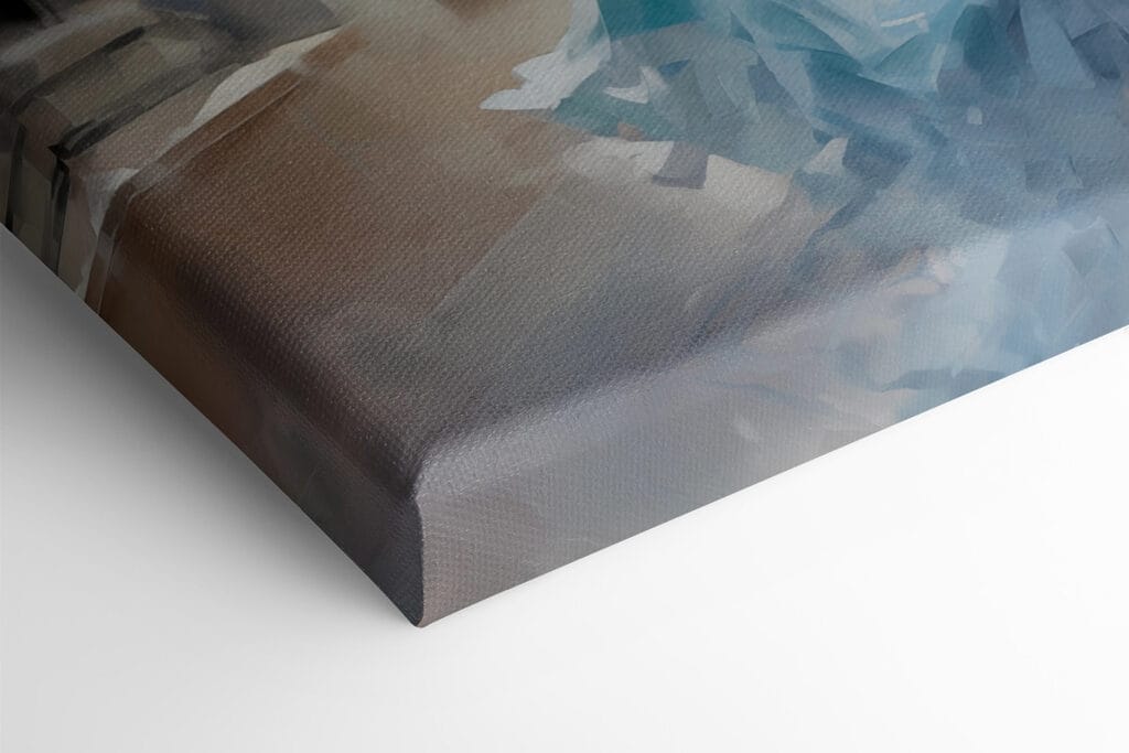 Woman in a blue dress holding flowers