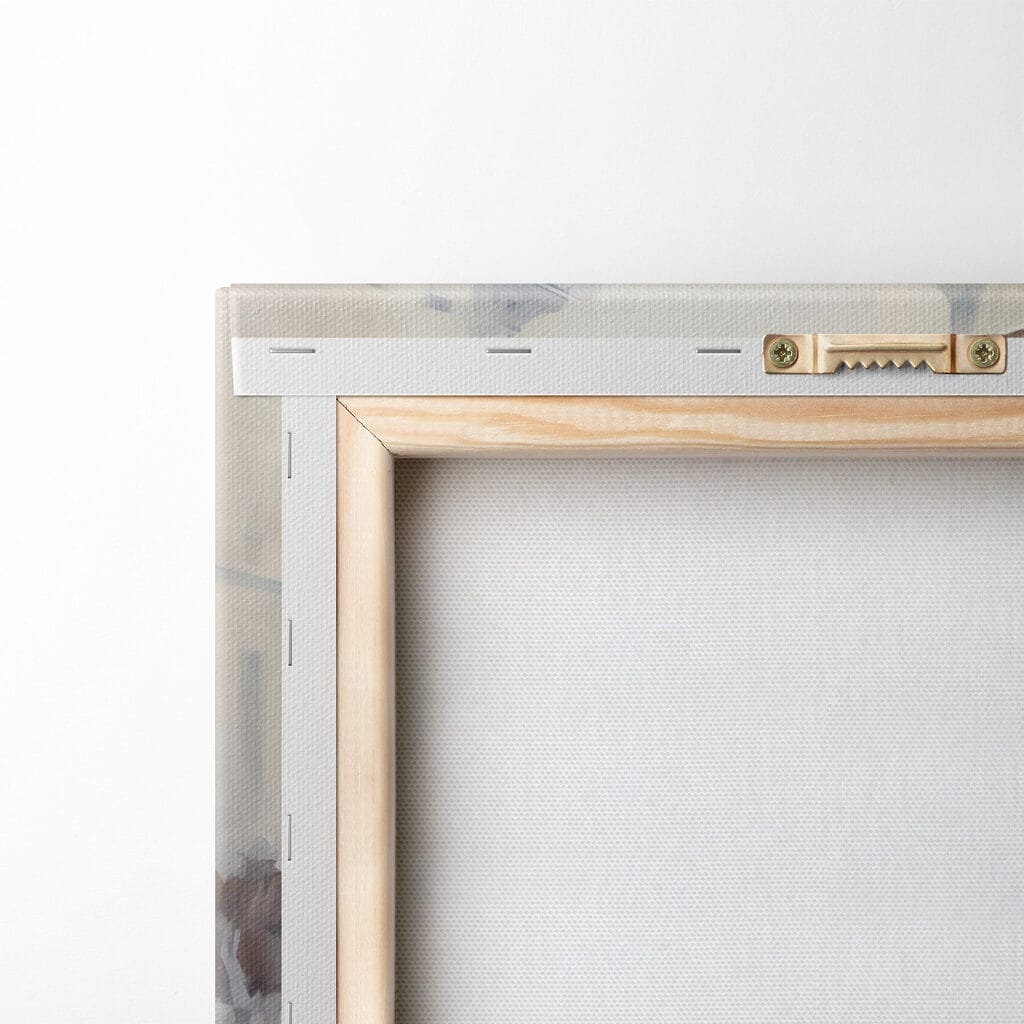 Woman in a blue dress holding flowers