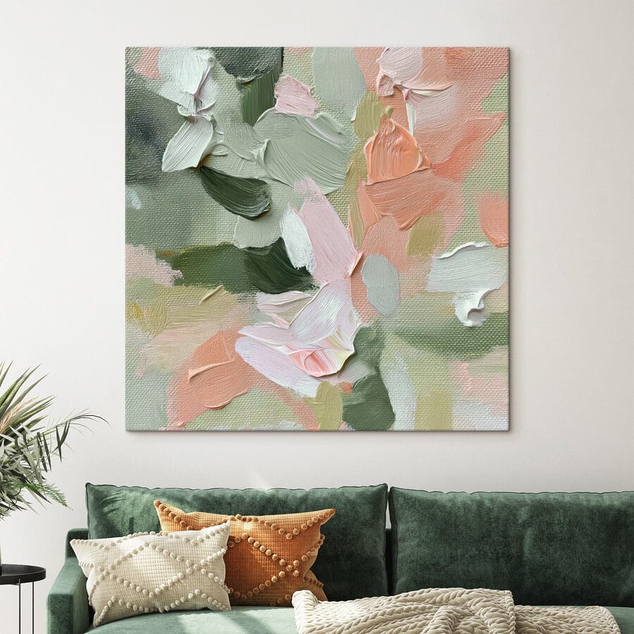 Soft pastels blend on textured canvas Soft pastels blend on textured canvas