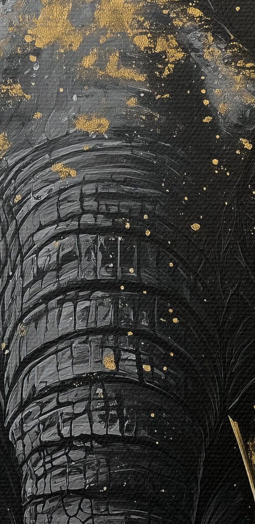 Majestic elephant portrait in art