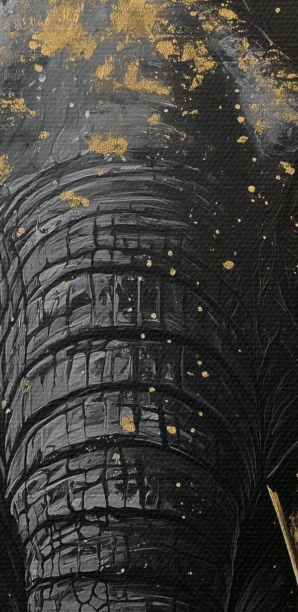 Majestic elephant portrait in art