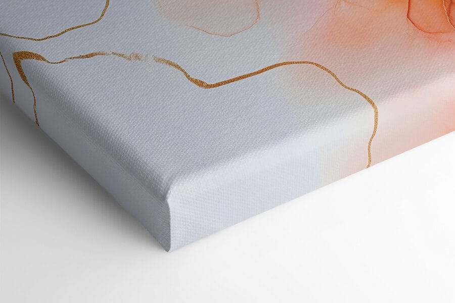 Peinture de fleurs bleues et orange