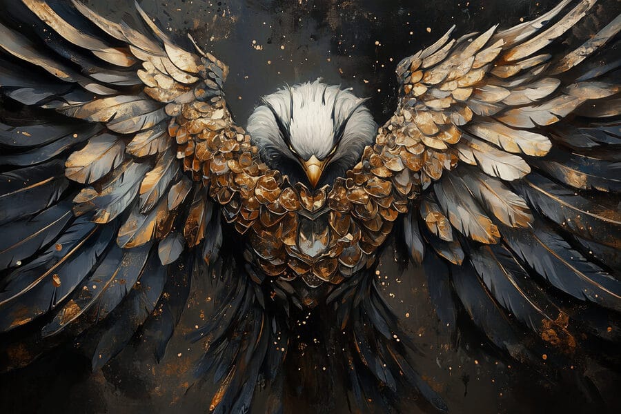 Des ailes majestueuses dans une élégance sombre