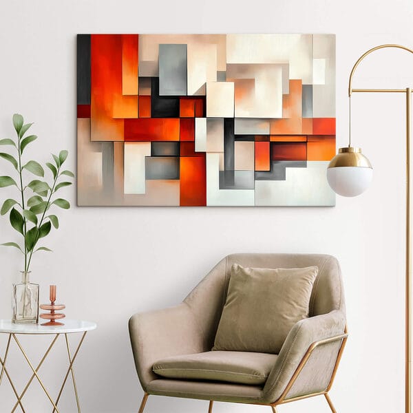 Colorful art piece of squares Colorful art piece of squares
