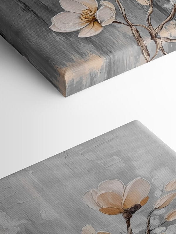 Peinture de fleurs sur fond gris Peinture de fleurs sur fond gris