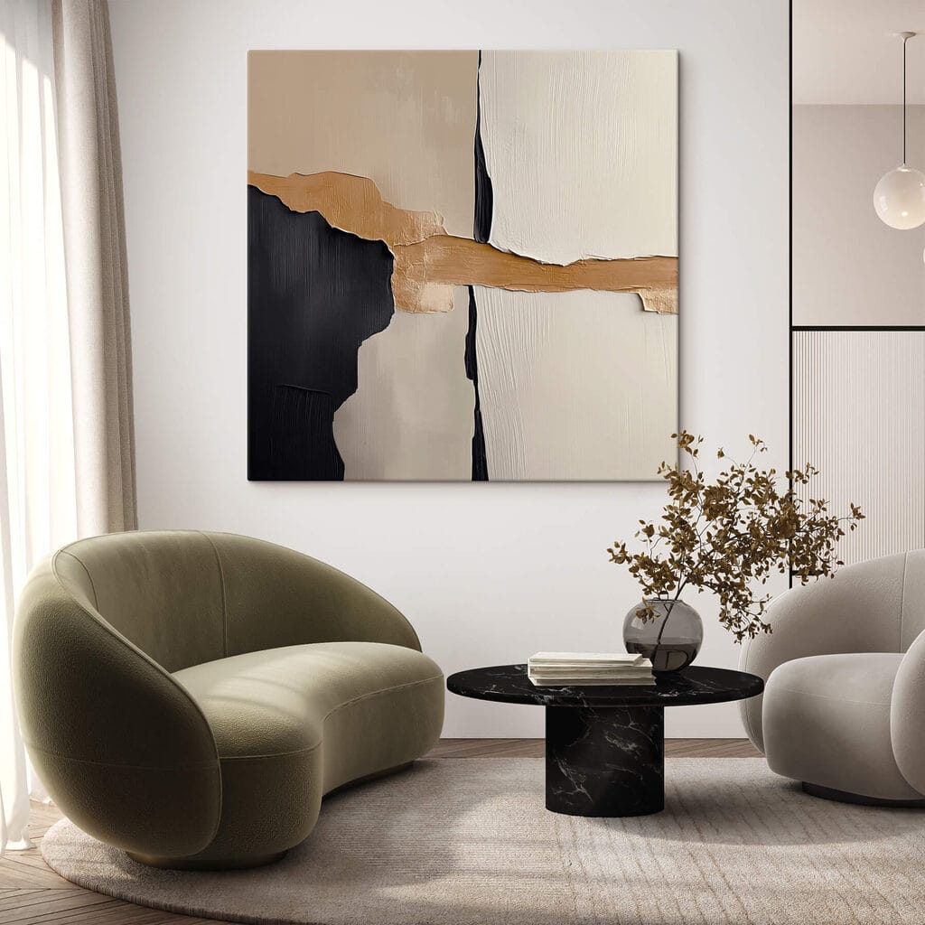 Black and white wall with a brown strip Black and white wall with a brown strip