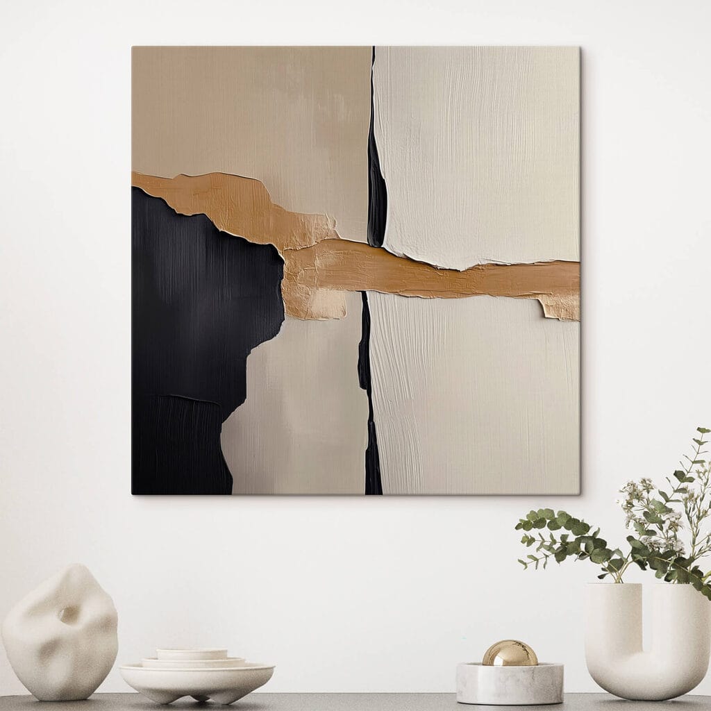 Black and white wall with a brown strip Black and white wall with a brown strip