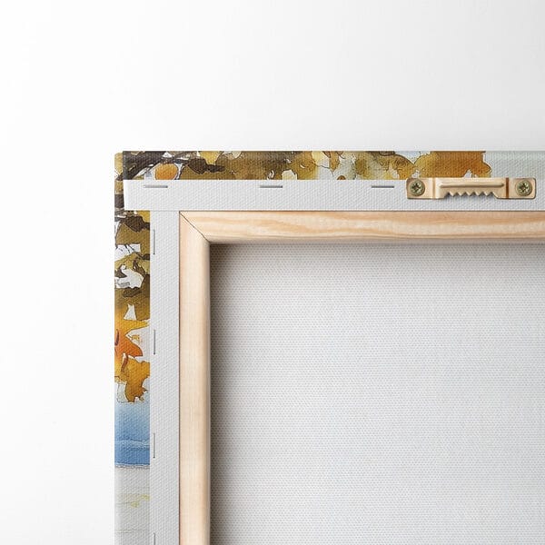 Aquarelle d'une table avec café et croissants Aquarelle d'une table avec café et croissants