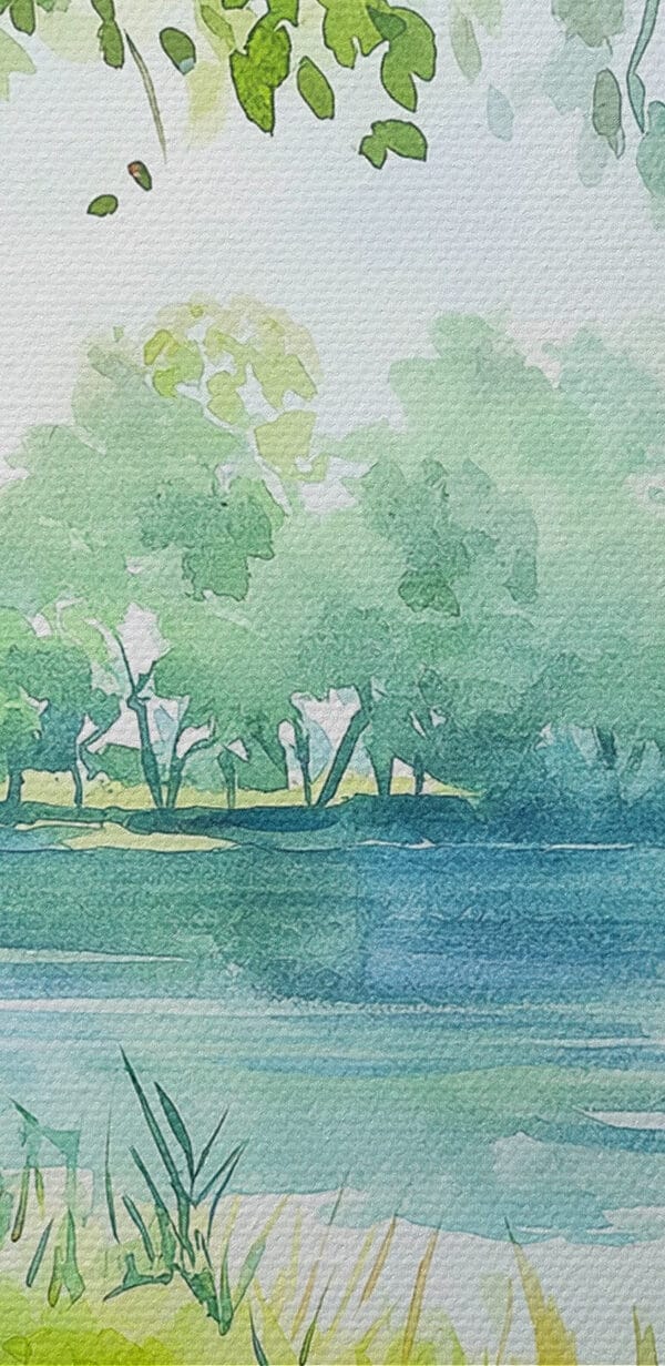 Peinture à l'aquarelle d'un pique-nique avec de la nourriture et du vin sur une couverture au bord d'un lac Peinture à l'aquarelle d'un pique-nique avec de la nourriture et du vin sur une couverture au bord d'un lac