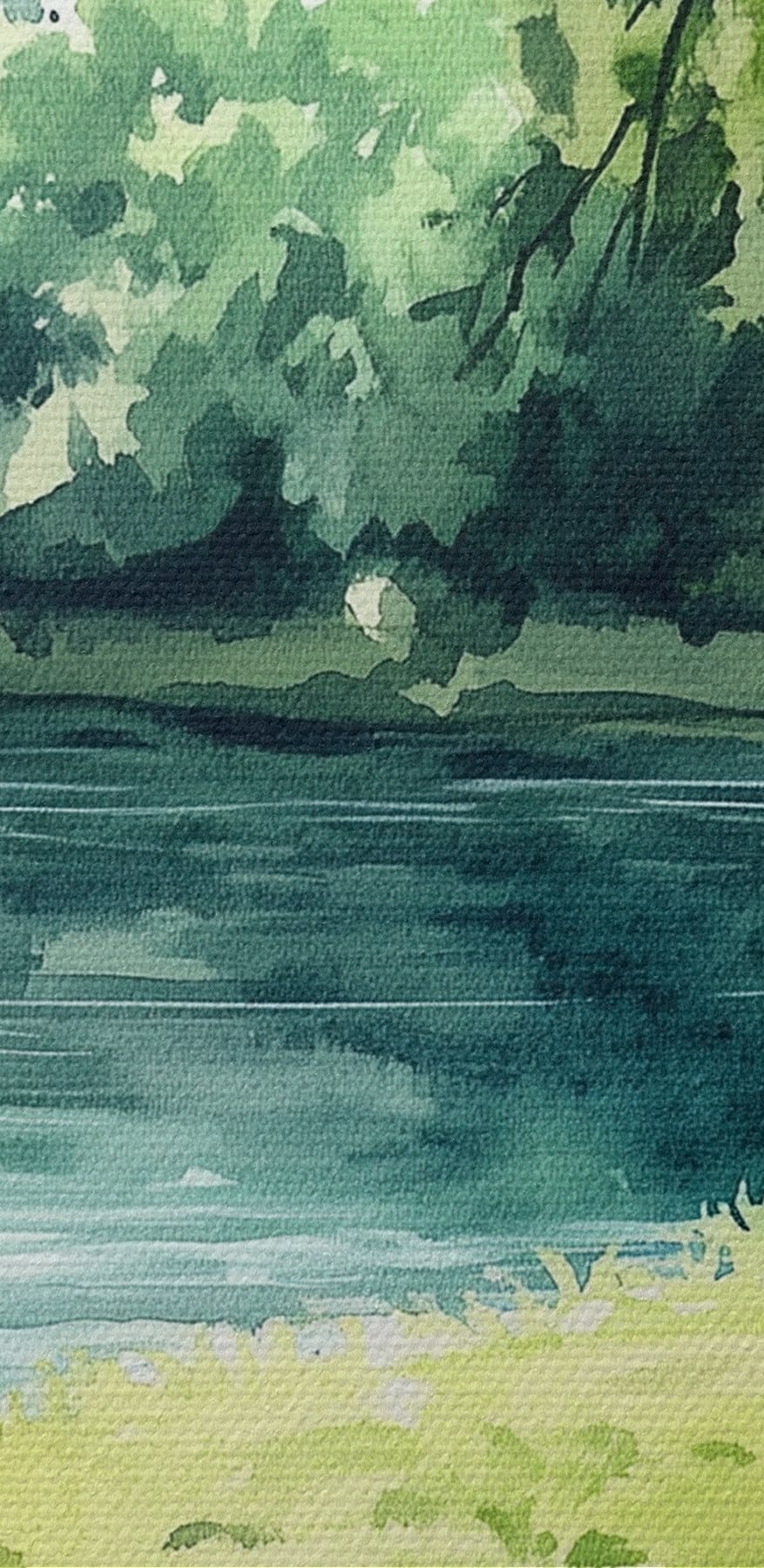 Peinture à l'aquarelle de nourriture sur une couverture de pique-nique au bord d'un lac