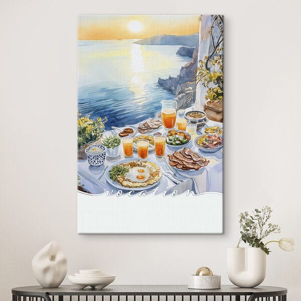 Table avec des aliments sur l'eau Table avec des aliments sur l'eau