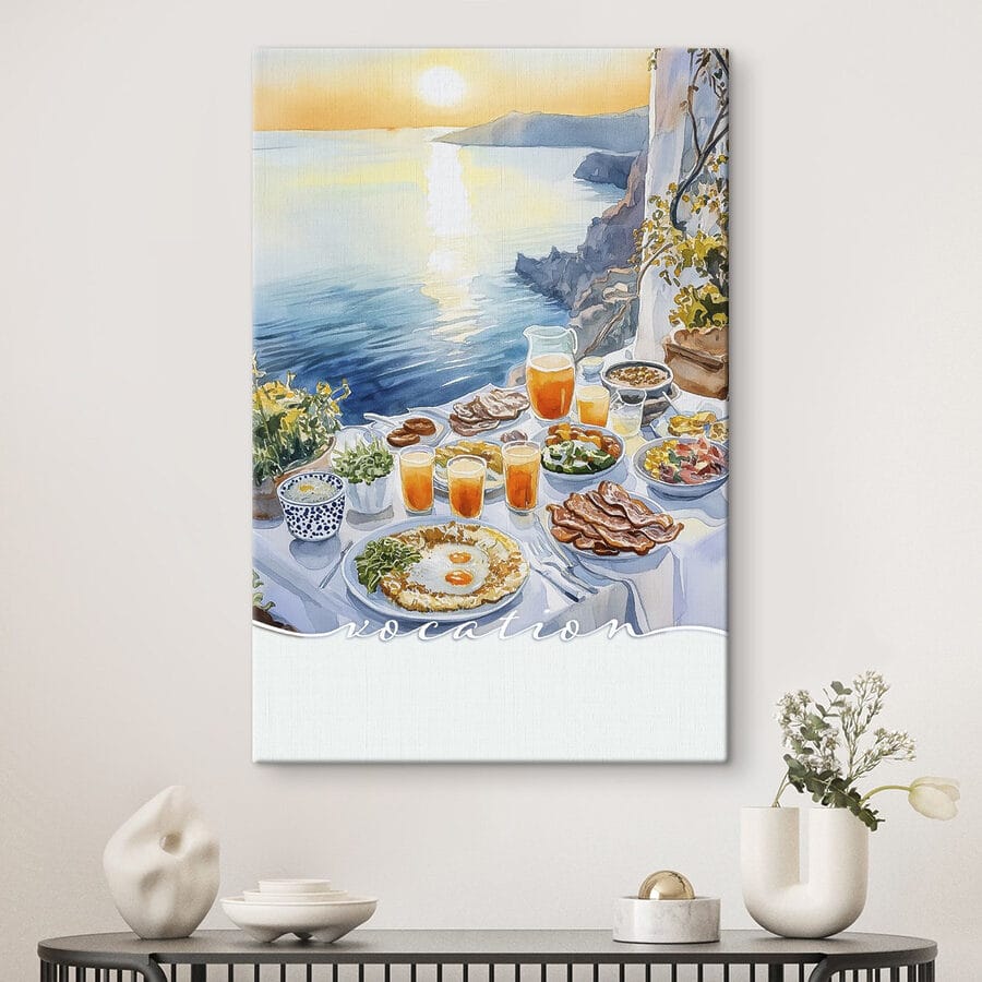 Table avec des aliments sur l'eau