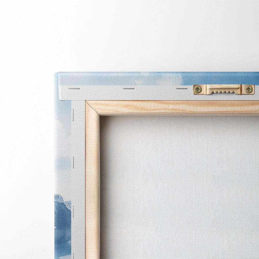 Aquarelle représentant de la nourriture sur une table surplombant un plan d'eau