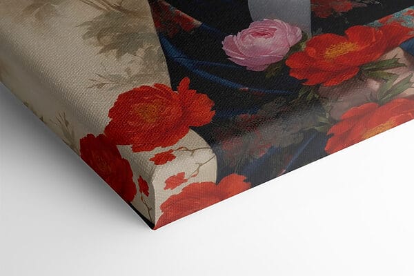Femme en kimono avec des fleurs et des oiseaux Femme en kimono avec des fleurs et des oiseaux