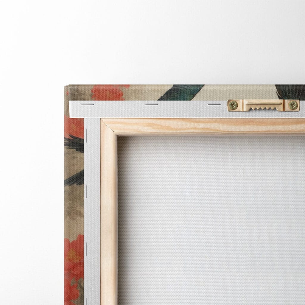 Woman in a kimono with flowers and birds Woman in a kimono with flowers and birds