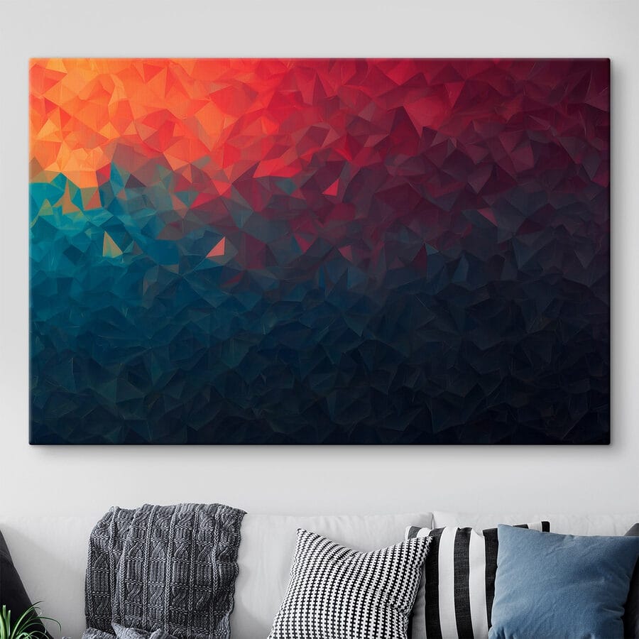 Motif triangulaire coloré avec lumière