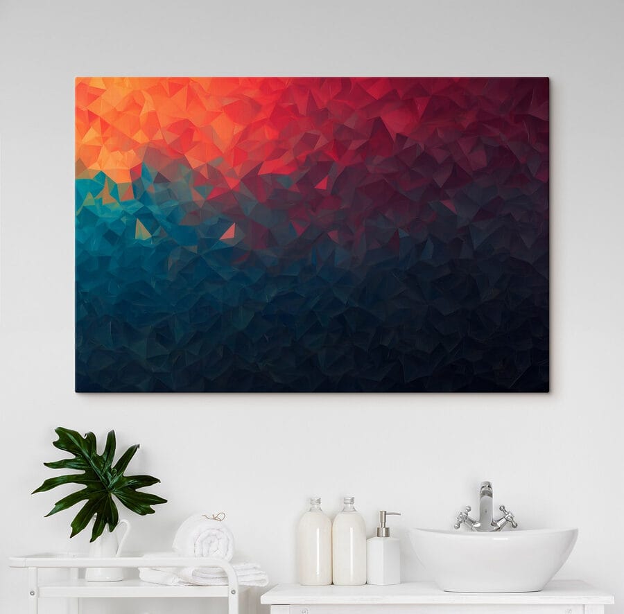 Motif triangulaire coloré avec lumière