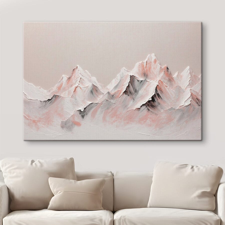 Peinture de montagnes avec des couleurs blanches et brunes Peinture de montagnes avec des couleurs blanches et brunes