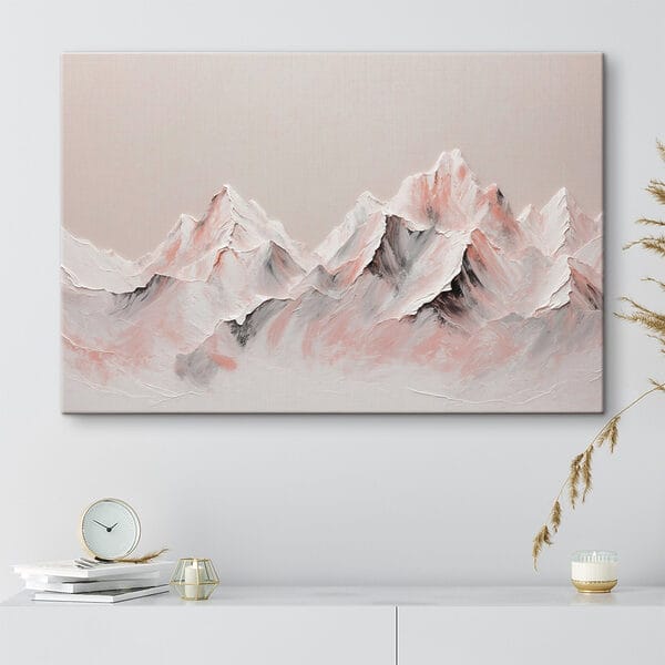 Peinture de montagnes avec des couleurs blanches et brunes Peinture de montagnes avec des couleurs blanches et brunes