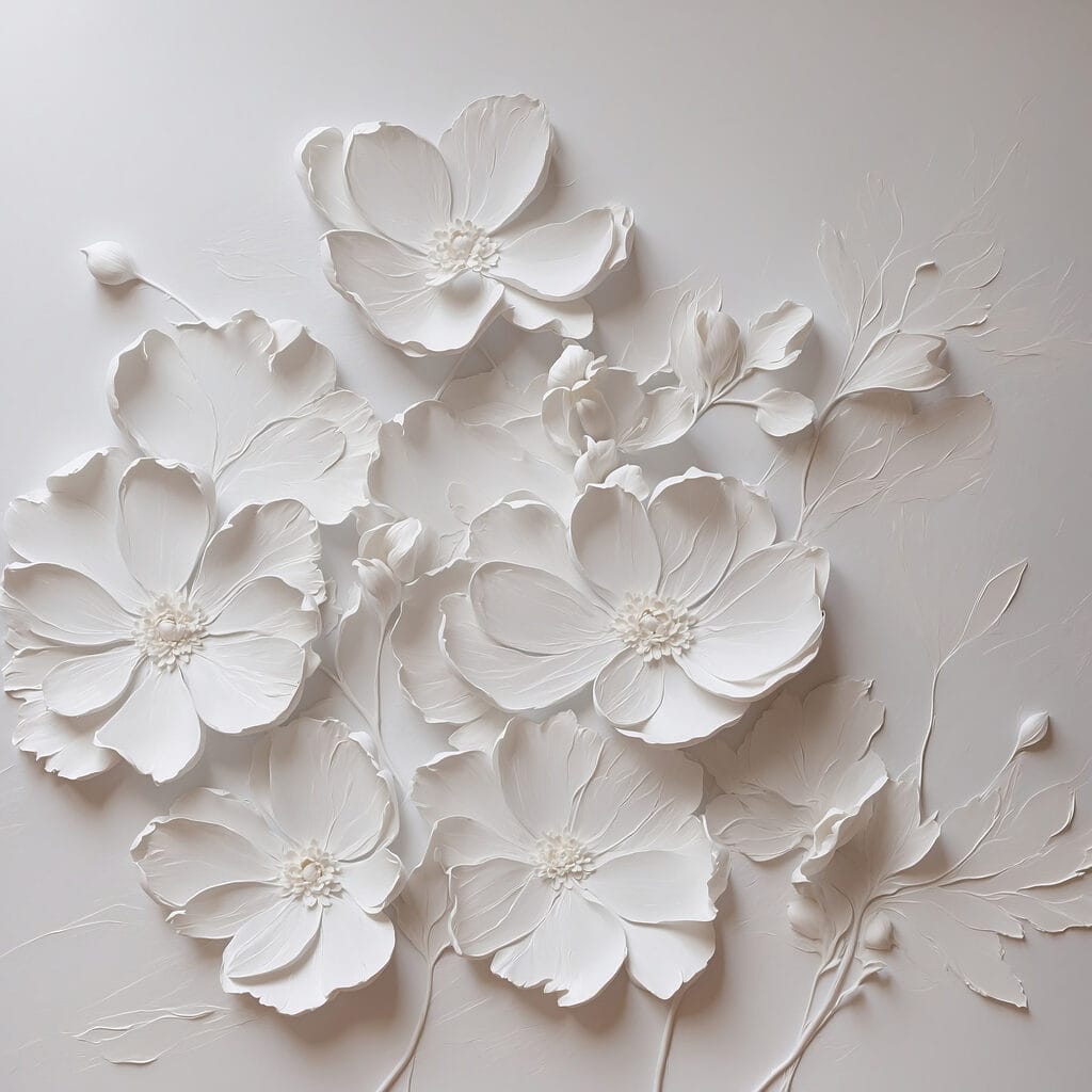 White flower on a white surface