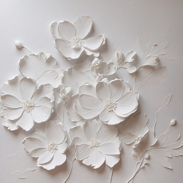 Fleur blanche sur une surface blanche Fleur blanche sur une surface blanche