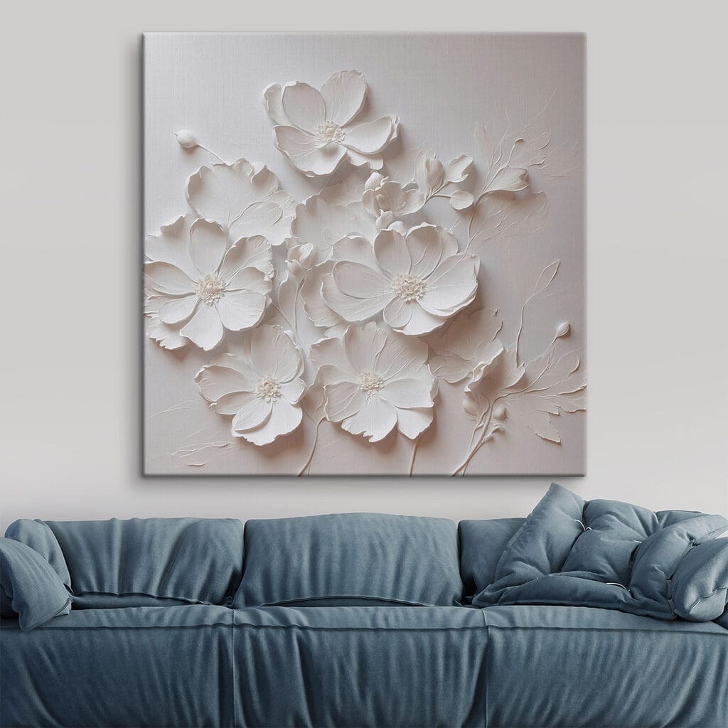 White flower on a white surface