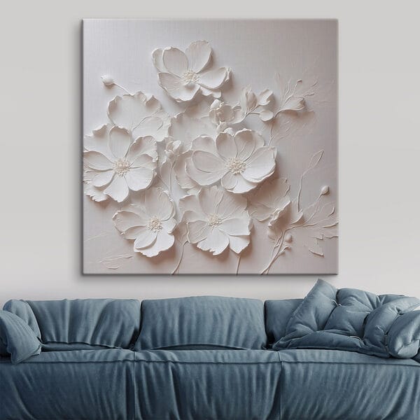 Fleur blanche sur une surface blanche Fleur blanche sur une surface blanche