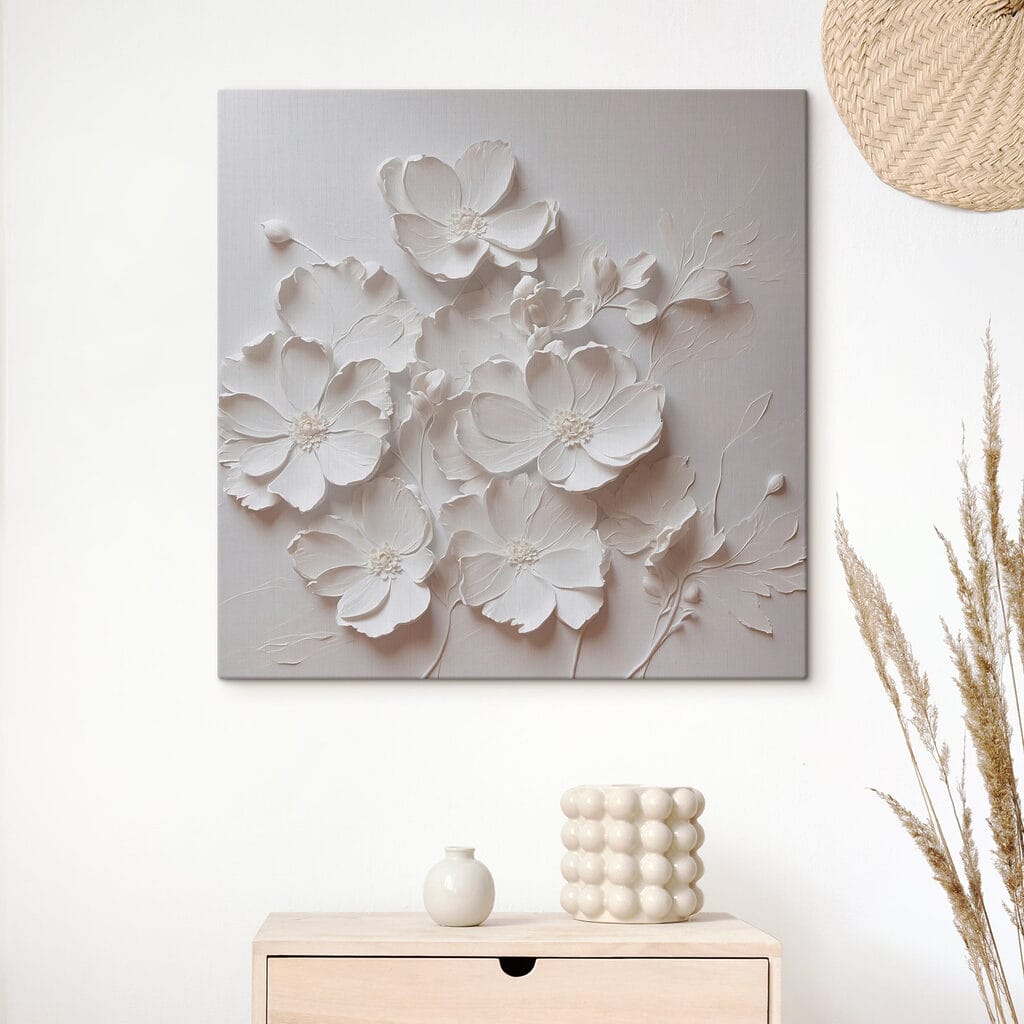 White flower on a white surface