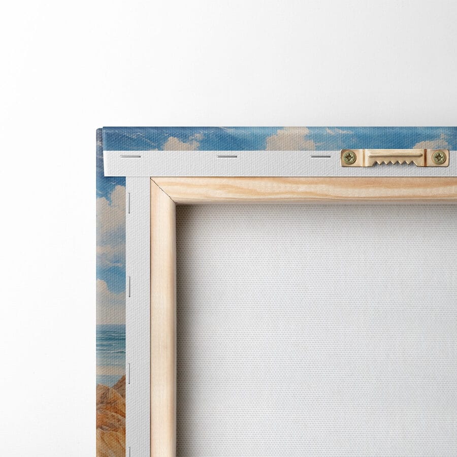 Peinture d'une plage avec du sable et de l'eau
