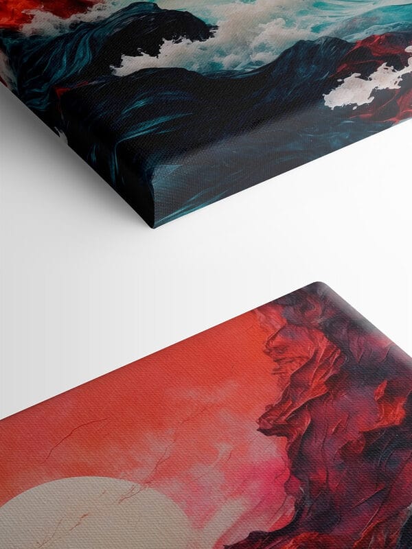 Peinture de vagues et de montagnes Peinture de vagues et de montagnes