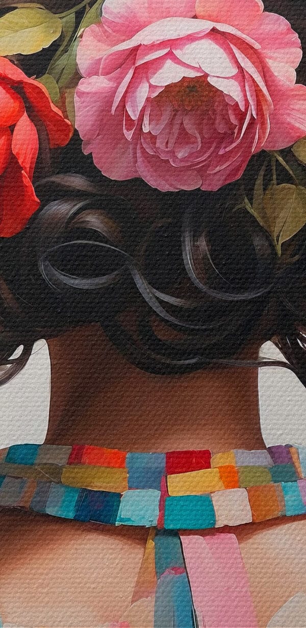 Peinture d'une femme avec des fleurs sur la tête Peinture d'une femme avec des fleurs sur la tête