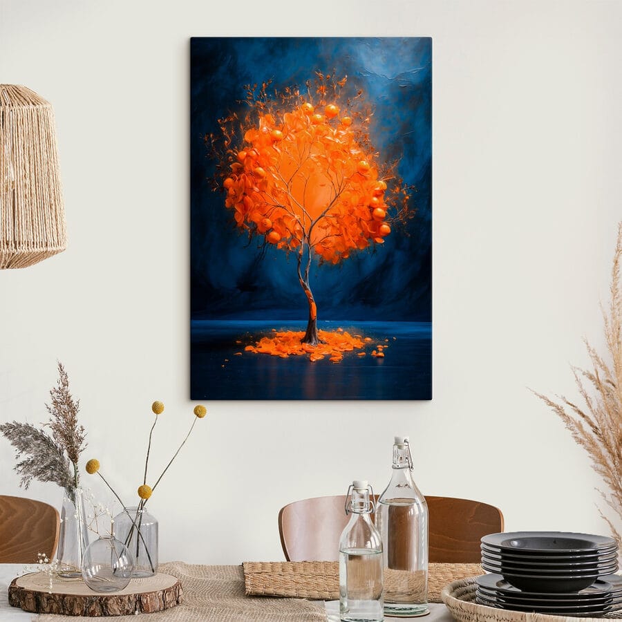 Arbre avec des oranges au milieu